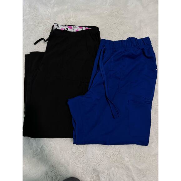 2XL scrub pants set of 2 blue black - Picture 1 of 2